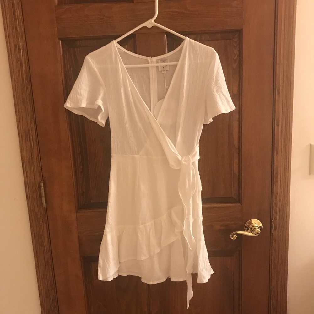 Princess Polly white wrap dress